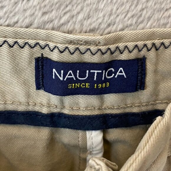 Nautica Men's Shorts 32W The Danforth 100% Cotton Khaki Casual - Picture 9 of 13